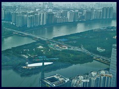 View of Pearl River from Four Seasons/IFC.